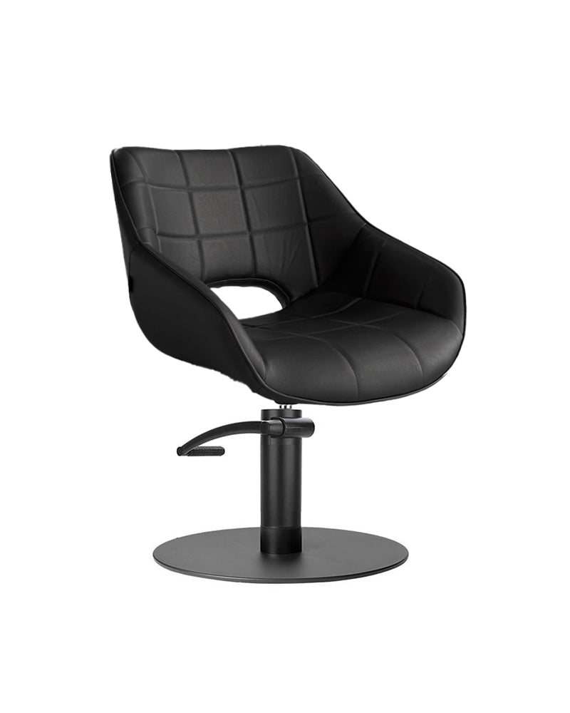Rosie Black - Black hairdressing chair - Black round base
